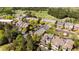 Beautiful aerial view showcasing a neighborhood next to a golf course with mature trees at 3105 Neal Ct, Cumming, GA 30041
