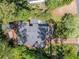 This aerial view shows a private backyard and a deck with outdoor seating at 3860 Carlton Dr, Atlanta, GA 30341