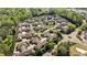 Aerial view of a community of luxury homes surrounded by lush green trees at 2550 Ballantrae Cir, Cumming, GA 30041