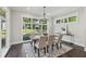 Inviting dining area with natural light, a contemporary chandelier, and views of the green outdoors at 1140 Hubbard Sw St, Atlanta, GA 30310