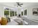 Main bedroom featuring a ceiling fan, private balcony, and large windows providing natural light at 1140 Hubbard Sw St, Atlanta, GA 30310