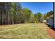Expansive backyard with ample space, features level lawn and perimeter tree coverage at 4059 Yellow Creek Trl, Cumming, GA 30028