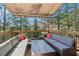 Outdoor space on the back deck featuring lighting, comfortable seating and wooded views at 823 Canterbury Overlook, Atlanta, GA 30324