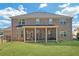 Expansive backyard with manicured lawn, brick home and screened-in porch perfect for outdoor living at 4580 Cloister Cir, Hampton, GA 30228