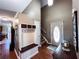 Inviting entryway with custom drop zone, hardwood floors, and a stylish front door at 925 Wynn Rd, Mcdonough, GA 30252