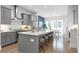 Modern kitchen features gray cabinets, stainless steel appliances, and an island with bar seating at 332 Gibson Se St, Atlanta, GA 30316
