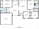 Detailed floor plan showcasing the layout of the home, including room dimensions and garage at 175 Cypress Dr, Covington, GA 30016