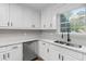 Modern kitchen featuring white cabinets, stainless steel appliances, and granite countertops at 175 Cypress Dr, Covington, GA 30016