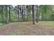 Large backyard surrounded by trees offers plenty of space and a sense of privacy at 6413 Swift Creek Dr, Lithonia, GA 30058
