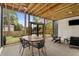 Relaxing screened porch with dining table, television, and backyard views at 2537 Thompson Ne Rd, Brookhaven, GA 30319