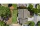An aerial view showcasing a manicured lawn and the layout of the home at 265 Lily Cove Dr, Loganville, GA 30052