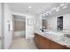 Bright bathroom with granite countertop, a vessel sink, and a separate bath at 572 Edgewood Ne Ave # 301, Atlanta, GA 30312