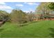 Large backyard featuring a meticulously maintained lawn with mature trees and surrounding landscaping at 7425 Twin Creek Ct, Cumming, GA 30041