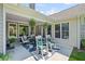 Relaxing covered patio with ceiling fan, rocking chairs, and views of the serene backyard at 7425 Twin Creek Ct, Cumming, GA 30041