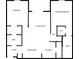 Detailed floor plan showcasing the layout of the bedrooms, living room, kitchen, and bathrooms at 1075 Peachtree Ne Walk # A421, Atlanta, GA 30309