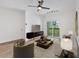 Bright living room featuring modern decor and stylish furnishings at 1075 Peachtree Ne Walk # A421, Atlanta, GA 30309