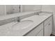 Elegant bathroom vanity with double sinks, granite countertop, and white cabinetry at 120 Hampton Ter, Dallas, GA 30157