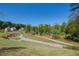 Well-maintained backyard area with a walking trail and charming landscaping at 1263 Harvest Park Ln, Suwanee, GA 30024