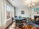 Living Room shows fireplace, picture window, hardwood floors and modern furniture at 3501 Chattahoochee Summit Se Ln, Atlanta, GA 30339