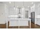 Bright kitchen with stainless steel appliances, a center island, and modern white cabinets at 625 Skytop Dr, Cumming, GA 30040