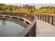 Picturesque waterfront walkway with metal railings, reflecting the sky and surrounding greenery in the water at 625 Skytop Dr, Cumming, GA 30040