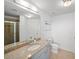 Bathroom featuring granite countertops, a vessel sink, and a walk-in shower at 3324 Peachtree Ne Rd # 1518, Atlanta, GA 30326
