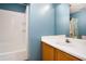 Bathroom with white tub and shower combination, providing a clean and functional space at 11268 Flat Shoals Rd, Covington, GA 30016