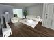 Bright and airy living room with hardwood floors, modern furniture, and stylish geometric area rug at 173 Amherst Nw Pl, Atlanta, GA 30327