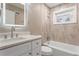 Beautiful bathroom with modern vanity, tile surround tub, and updated fixtures at 1021 Magnolia Se Dr, Smyrna, GA 30082