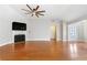 Spacious living room with hardwood floors and a gas fireplace at 307 Jessica Way, Canton, GA 30114