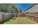 Fenced backyard with green grass and ample space at 156 Crescent Wooode Dr, Dallas, GA 30157