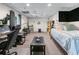 Versatile flex room with a desk, bed, and music equipment, perfect for a hobby room or guest suite at 1270 Cameron Crk, Marietta, GA 30062