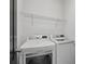 Efficient laundry area features modern appliances and storage shelves for convenience at 3465 Caney Creek Ln, Cumming, GA 30041
