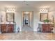 Bathroom showcasing dual vanities with granite counters at 609 Eskimo Ct, Cts, Hampton, GA 30228