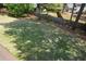 Spacious backyard with well-maintained lawn, mature trees, and a wooden fence offers privacy and space for outdoor activities at 1052 Secret Ne Trl, Sugar Hill, GA 30518