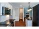 Modern kitchen with granite countertops, stainless steel appliances, and white subway tile backsplash at 1052 Secret Ne Trl, Sugar Hill, GA 30518