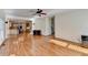 Open concept living area leading to the kitchen and a staircase at 1081 Talon Trce, Lawrenceville, GA 30043