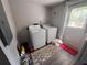 Laundry room featuring a washer, dryer, and door to the outside at 1425 Parkmont Dr, Roswell, GA 30076