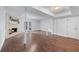 Spacious basement with hardwood floors, fireplace, and access to the backyard at 706 Twin Brooks Se Ct, Marietta, GA 30067