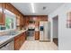 Well-appointed kitchen featuring stainless steel appliances, stone backsplash, and wood cabinets at 706 Twin Brooks Se Ct, Marietta, GA 30067
