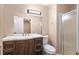 Bathroom features a modern vanity with a large mirror and shower at 1081 Singleton Valley Cir, Norcross, GA 30093