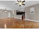 Spacious living room featuring hardwood floors and an eat in kitchen at 2230 Cheshire Bridge Rd # 412, Atlanta, GA 30324