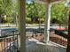 Charming covered front porch with white columns overlooks the landscaped yard at 1059 Dryden Ln # 11, Atlanta, GA 30319