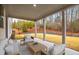 Cozy covered patio featuring neutral furniture, offering a serene outdoor living space and wooded views at 1010 Coleman Place Dr, Roswell, GA 30075