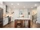 Modern kitchen with stainless steel appliances, white cabinets, and a spacious island with bar seating at 204 Phillips Ln, Alpharetta, GA 30009