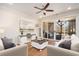 Cozy living room features neutral color palettes, hardwood flooring, and access to a covered deck at 204 Phillips Ln, Alpharetta, GA 30009