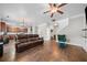 Open-concept living room with hardwood floors and neutral walls at 3835 New Salem Ct, Cumming, GA 30040