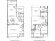 Detailed floor plan illustrating the layout of a two-story home, including the kitchen and bedrooms at 685 Summitt Hill Way, Cumming, GA 30040