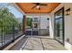 Spacious outdoor balcony with ceiling fan, wooden ceiling and a serene outdoor living experience at , Atlanta, GA 30310