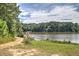 Scenic lake view with wooded shoreline and calm water, offering a tranquil and natural setting at 2413 Malster Ln, Lawrenceville, GA 30043